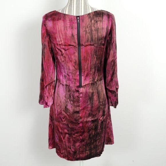 Alice + Olivia Small Silk shift burgundy dress - Picture 5 of 9